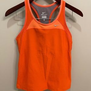 Women’s Nike Dri-Fit workout top with built-in bra, size M